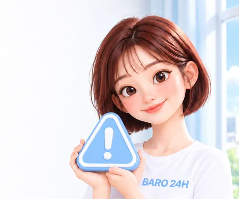 주의 표지판을 든 3D 인물